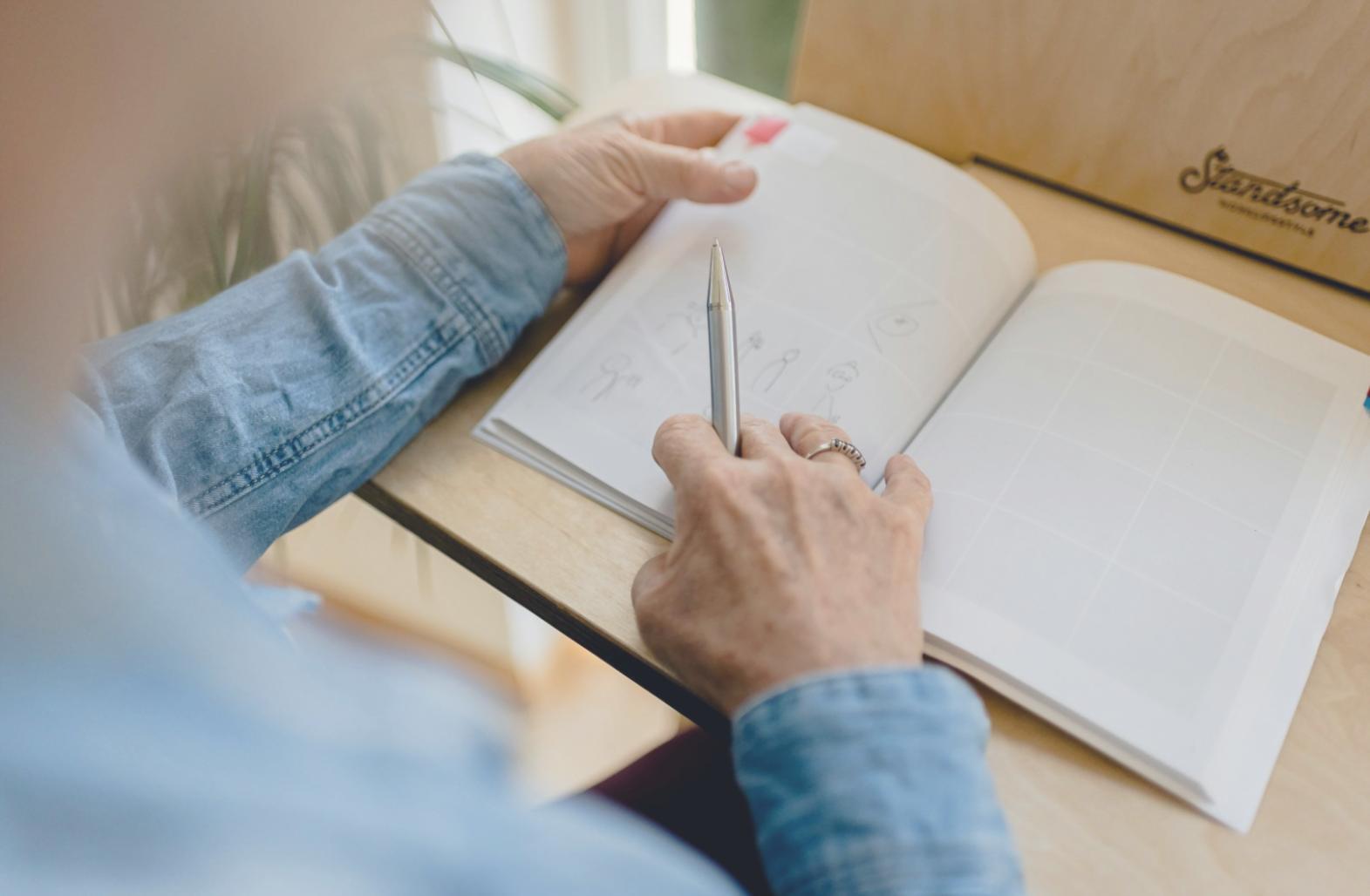 Financial planning workspace with seasonal budget documents